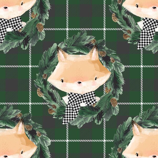 Fox on Tartan Plaid in Cedar Green
