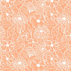 Garden Sketch in Warm Peach