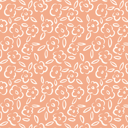 Painted Bloom in Ivory on Coral Sands