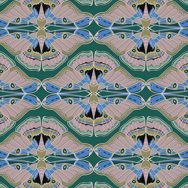 Mirrored Butterflies in Emerald Green