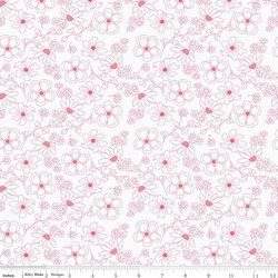 Outlined Flowers in White
