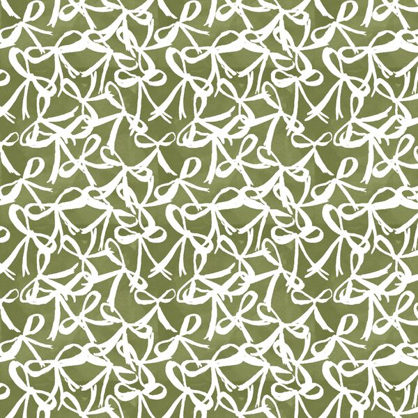 Ribbon Bows in White on Olive