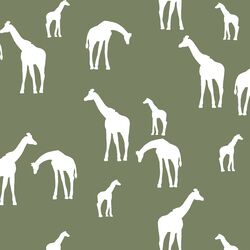 Giraffe Silhouette in Olive