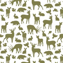 Forest Friends in Jungle on White