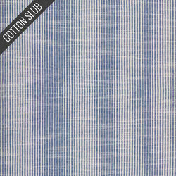 Cotton Slub in Woad Blue Stripe