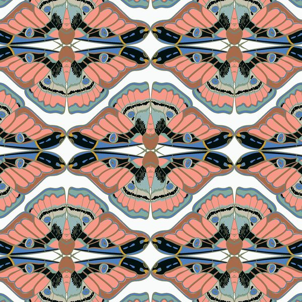Mirrored Butterflies in Bisque