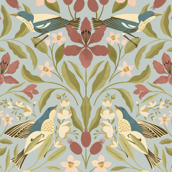 Large Bird Damask in Chintz