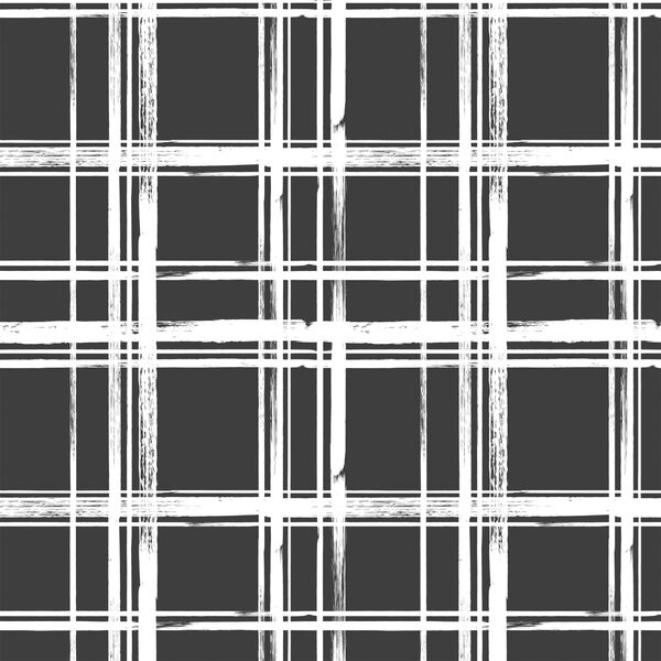 Painted Plaid in White on Onyx