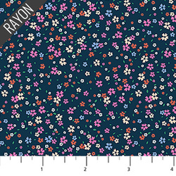 Petal Drift Rayon in Navy