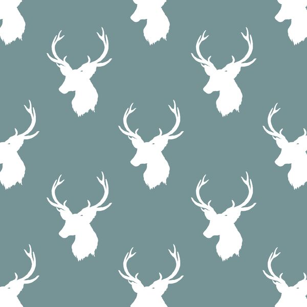 Little Stag Silhouette in Rainy Blue