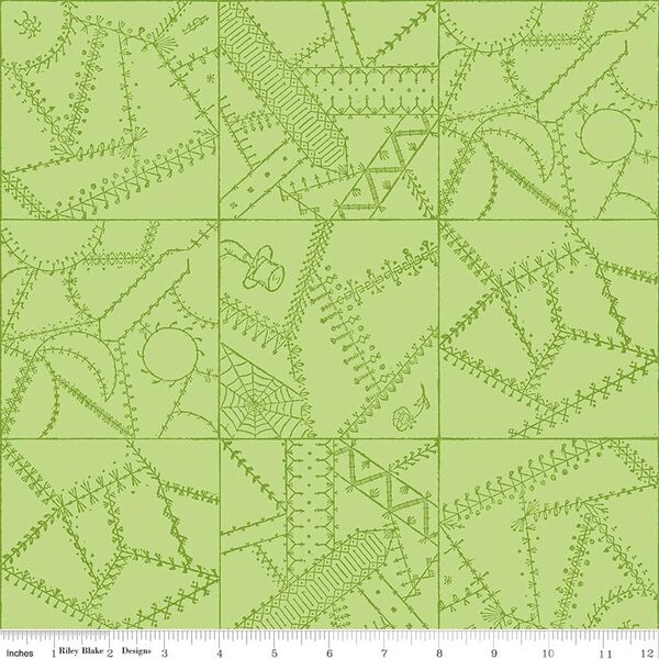 Crazy Patchwork in Green