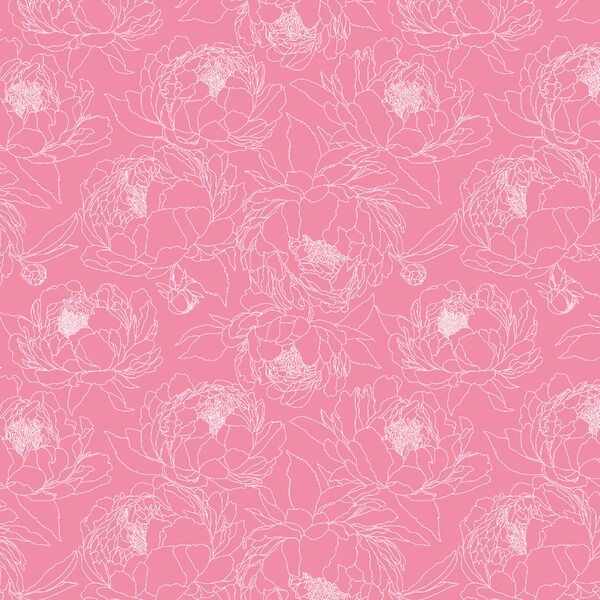 Sketched Garden in Peony Pink
