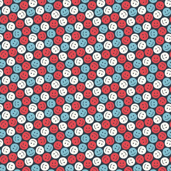 Smiley Faces in Sea Blue