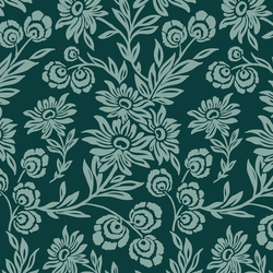 Handpicked Daisies in Emerald and Blue Haze
