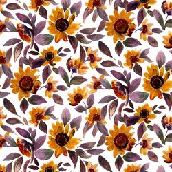 Sunset Sunflowers in Autumnal
