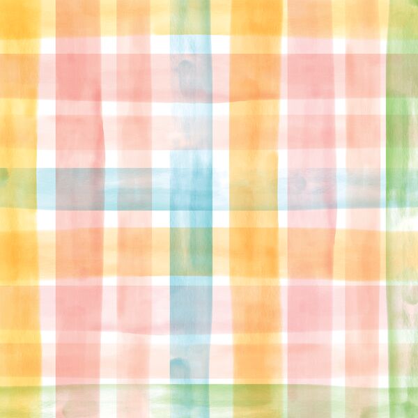 Large Watercolor Gingham in Spring