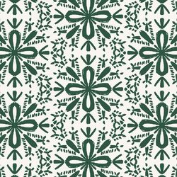 Snowflakes in Pine Tree on Ivory