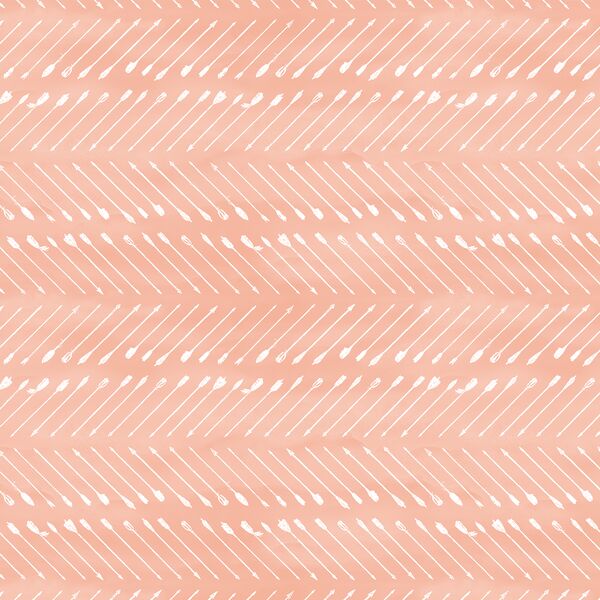 Chevron Arrows in White on Vintage Rose Wash