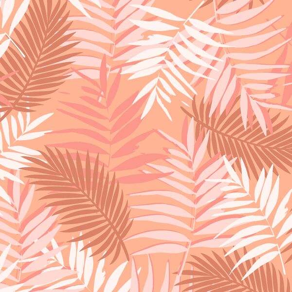 Palm Fronds in Wild Coral