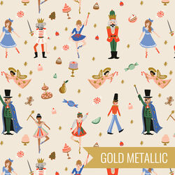 Land of Sweets in Cream Metallic