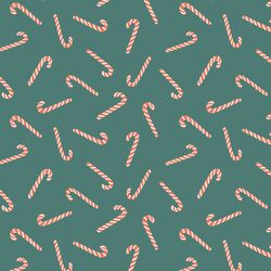 Candy Canes in Pine Green