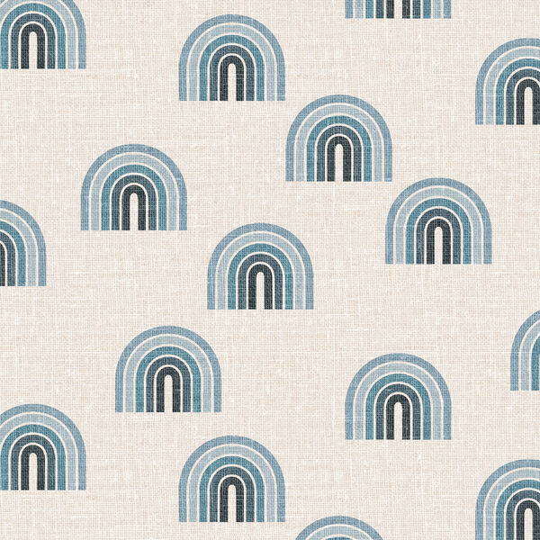 Retro Rainbows in Blue