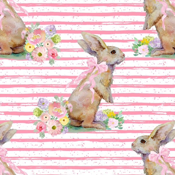 Striped Bunny Tales in Gerbera Pink