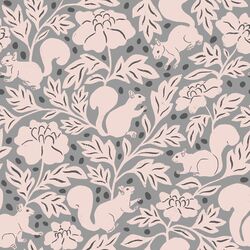Squirrels and Acorns in Blue Gray