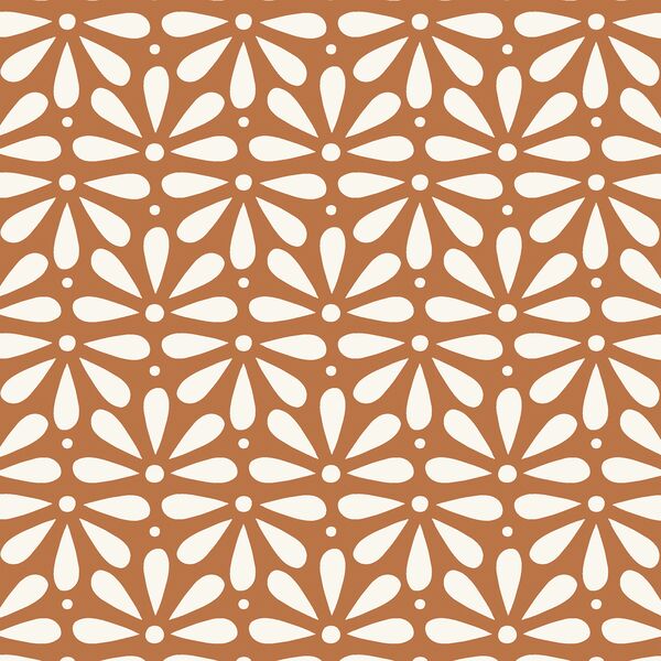 Large Stenciled Blooms in Mahogany