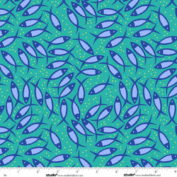 Stylized Fish with Dots in Jade