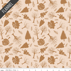 Into the Woods Trees Flannel in Cream