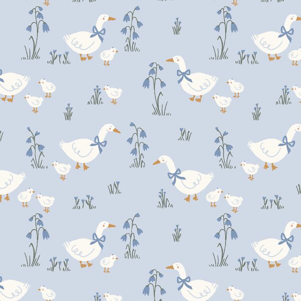Flock in Pond Blue
