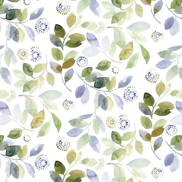 Leaves and Circles in White