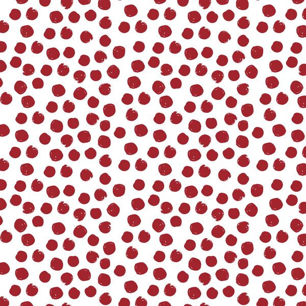 Large Painted Dot in Red on White