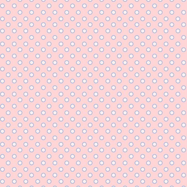 Outlined Dots in Camellia Pink and Blue