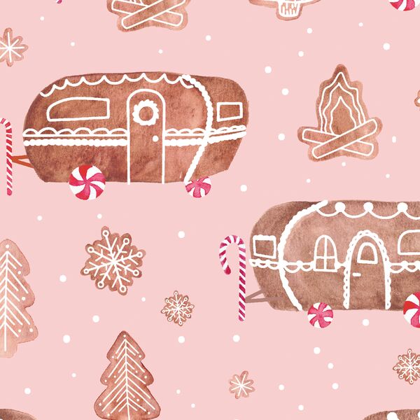 Large Gingerbread Campers in Peppermint Pink