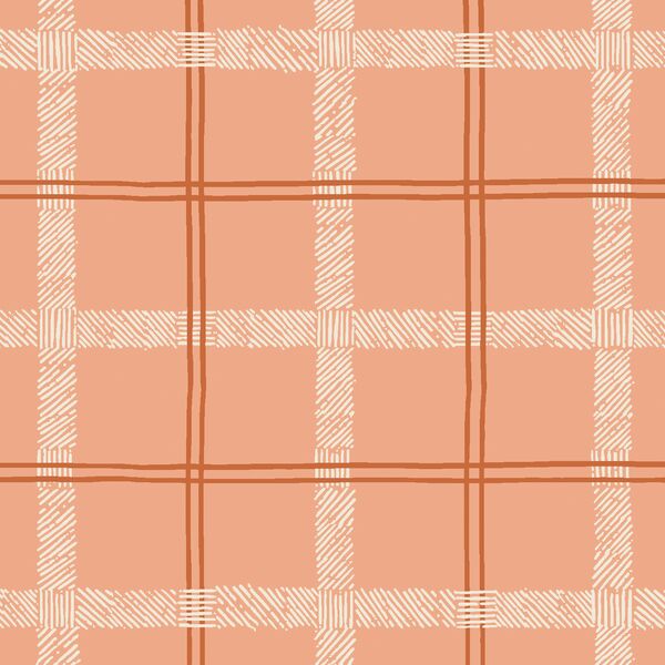 Textured Tartan in Coral Pink