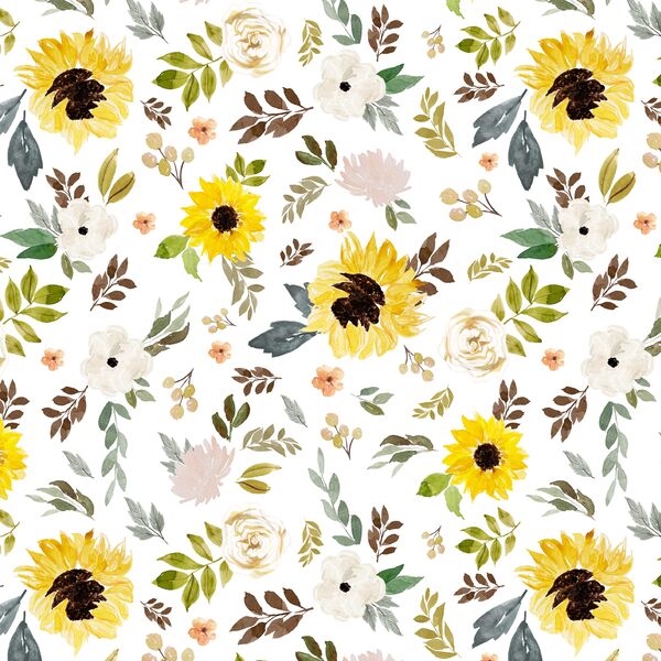 Free Falling Floral in Sunflower