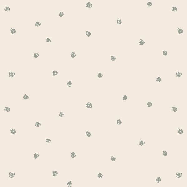 Squiggle Dots in Sage Green on Egret