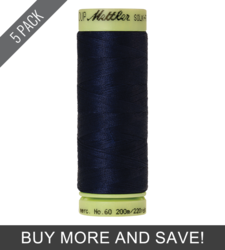 Navy (9240-0825) - Silk Finish Cotton 60wt - 220 Yards (5 Pack)