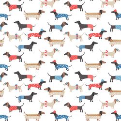 Summer Dachshunds in White