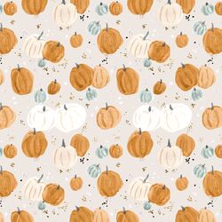 Small Pumpkins and Stars in Soft Gray