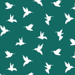 Hummingbird Silhouette in Emerald