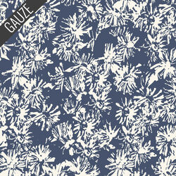 Wild Blooms Double Gauze in Blue