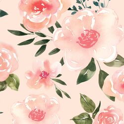 Large Garden Floral in Light Pink