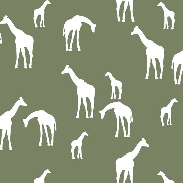 Giraffe Silhouette in Olive