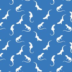 Iguana Silhouette in Cerulean
