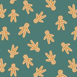 Gingerbread Men in Pine Green