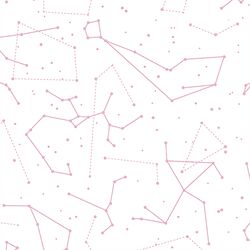 Star Charts in Carnation on White