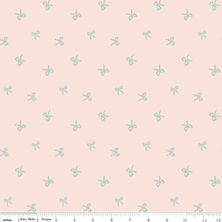 Sweet Cotton Tales Bows Flannel in Blush